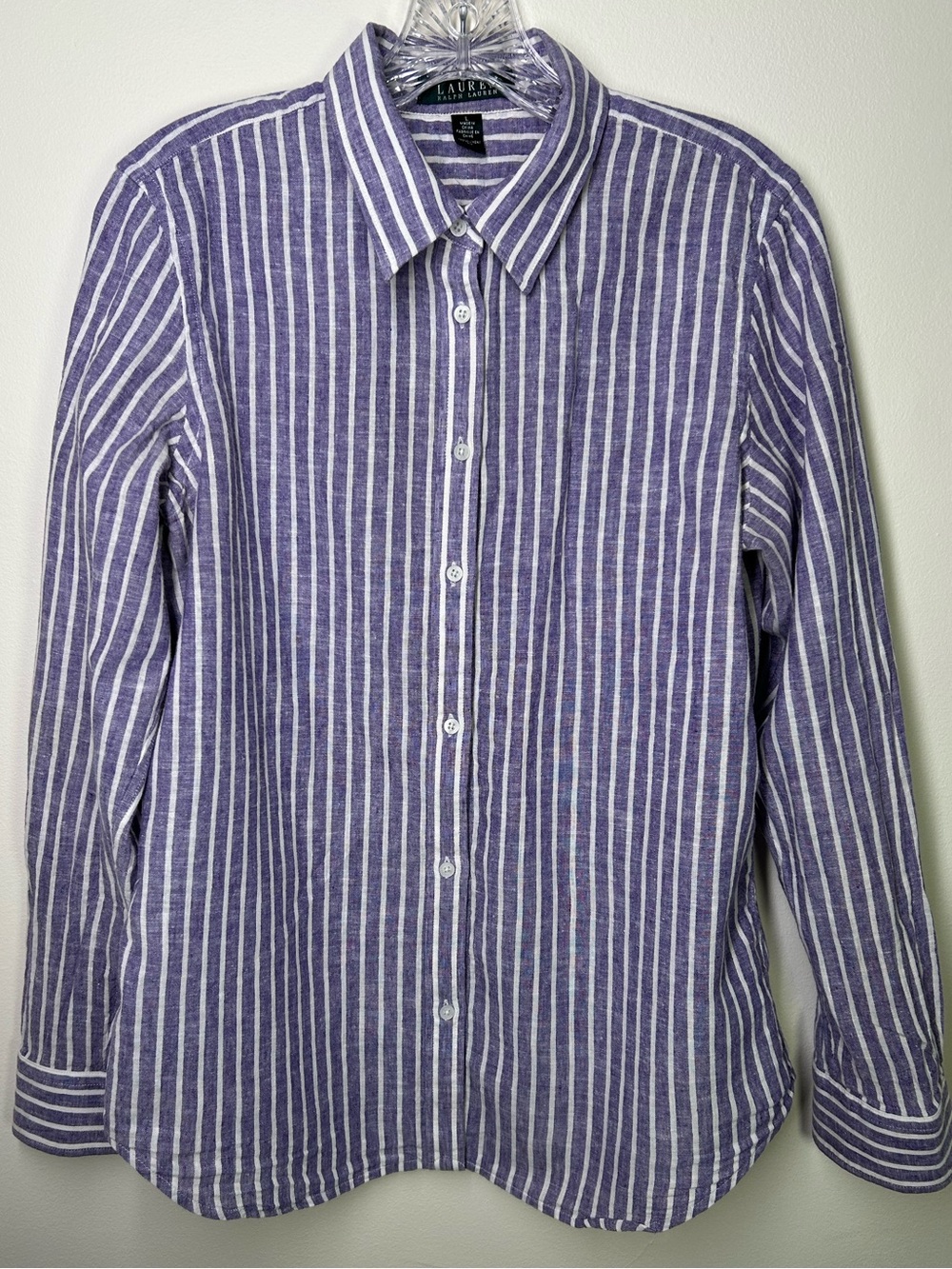 Lauren Ralph Lauren purple stripe linen shirt